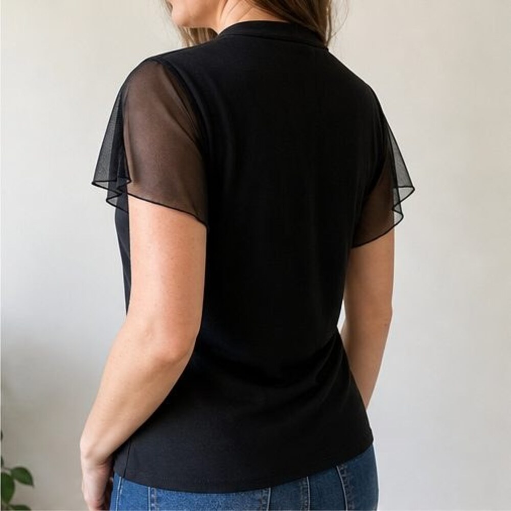 Black Ruffle Blouse - Picture 3 of 6